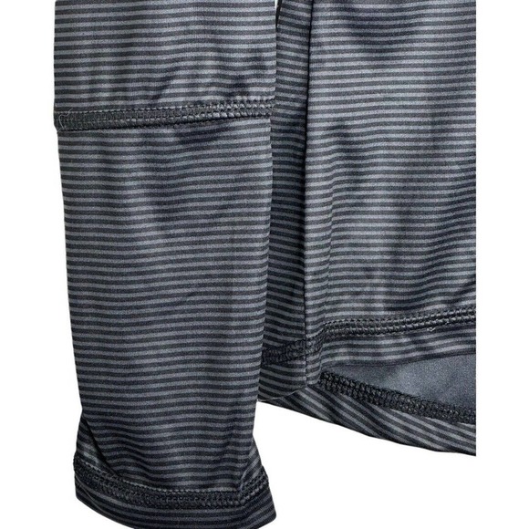 Danskin Now Semi-Fitted 1/4 Zip Black & Gray Striped Top Size M (8-10) - Picture 8 of 9